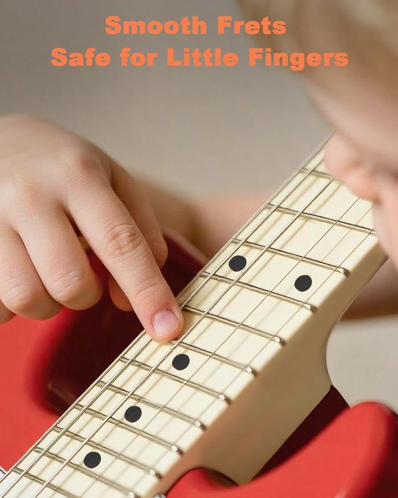 RVONE Kids Electric Guitar Beginner Kit 30 Inch, Mini ST Style Electric Guitar for Boys Girls with Amp 5W, Gig Bag, Tuner, Strap, Cable, Picks, Extra Strings, RST-70 Red - Image 4